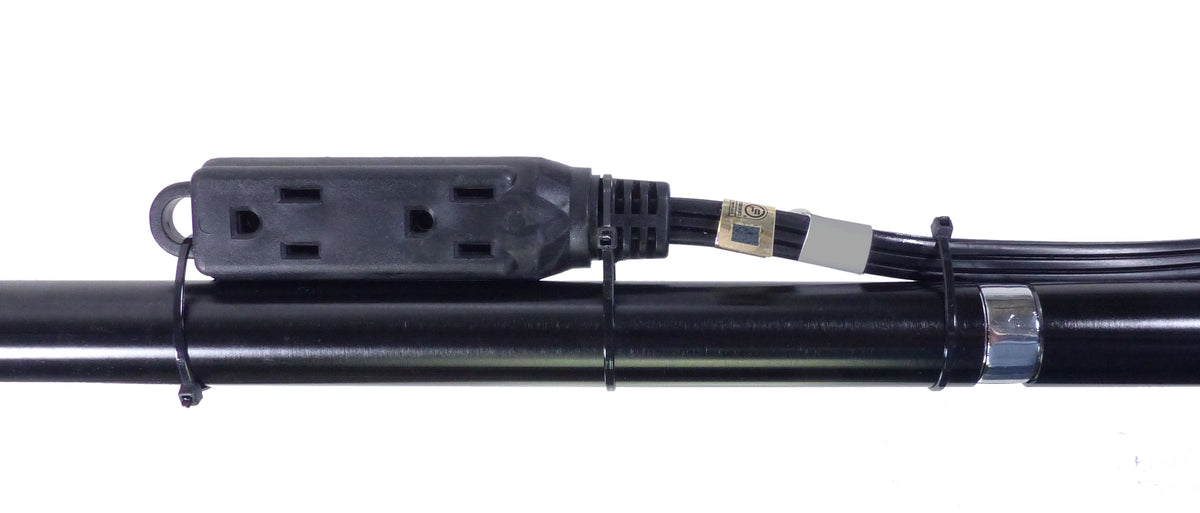 15 foot long power extension cord 16/3  3-Outlet - Black