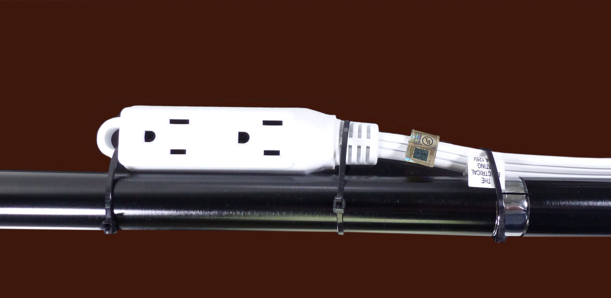 ALZO Suspended Drop Ceiling DJ, band, stage light mounting bar with 15 ft power cord - White