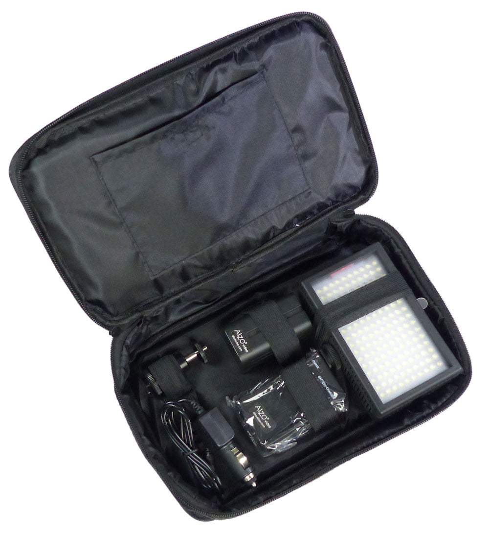 ALZO 792 Bi-Color Adjustable Very Bright LED On-Camera Video Light Power Kit case