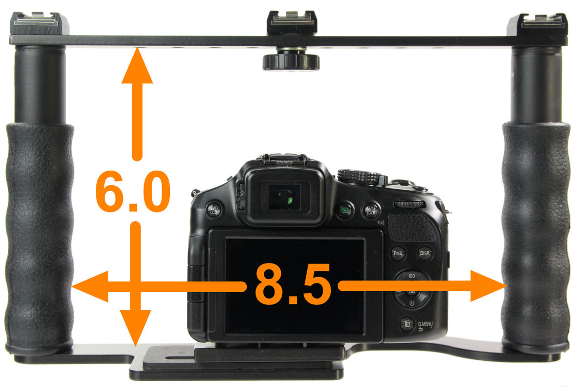 ALZO Transformer DSLR Rig, Camera Cage Bracket with Shoe Mounts and Hand Grips - Factory Refurbished