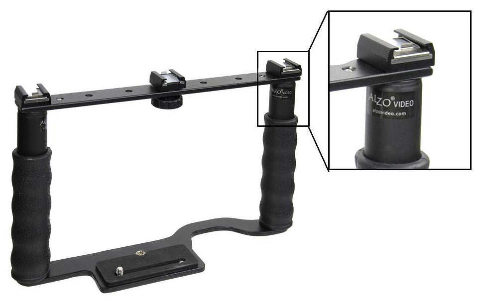 ALZO Transformer DSLR Rig, Camera Cage Bracket with Shoe Mounts and Hand Grips - Factory Refurbished